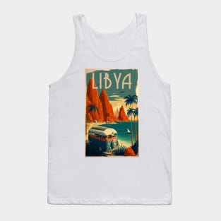 Libya Beach Vintage Travel Art Poster Tank Top